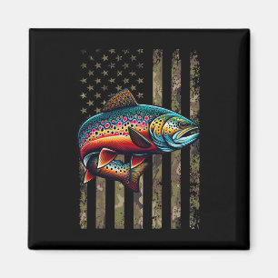 Lustiger gefleckter Bachforellen-Amerikanischer-Fl Magnet