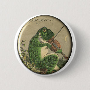 Lustiger Geigenfrosch-Button Button