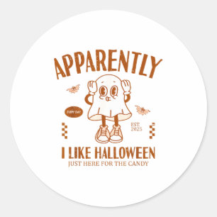 Lustiger Geist Anscheinend mag ich Halloween Runder Aufkleber