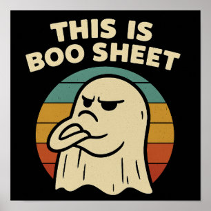 Lustiger Geist "Das ist Boo-Blatt" Retro-Halloween Poster