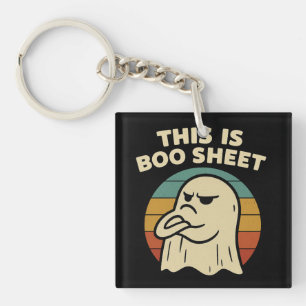 Lustiger Geist "Das ist Boo-Blatt" Retro-Halloween Schlüsselanhänger