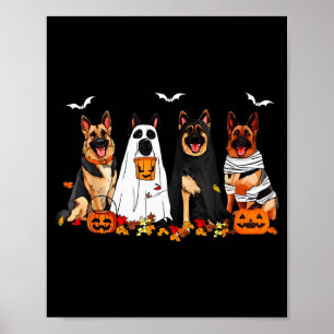 Lustiger Geist Deutscher Schäferhund Halloween Hun Poster