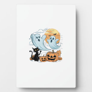 Lustiger Geist & faul Katze Halloween Gruselige Me Fotoplatte