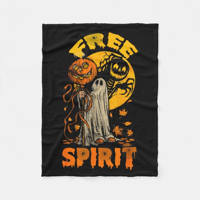 Lustiger Geist für Halloween Fleecedecke (Vorderseite)