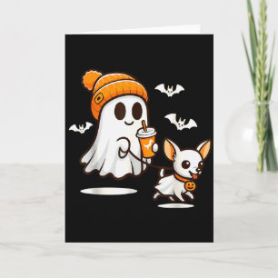 Lustiger Geist gehender Chihuahua-Hund Halloween F Karte