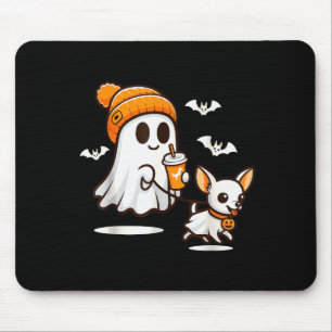 Lustiger Geist gehender Chihuahua-Hund Halloween F Mousepad