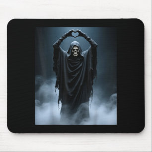 Lustiger Geist Herz Hände gruseliges Gesicht Hallo Mousepad