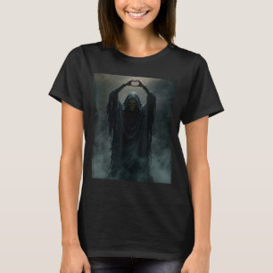 Lustiger Geist Herz Hände gruseliges Gesicht Hallo T-Shirt