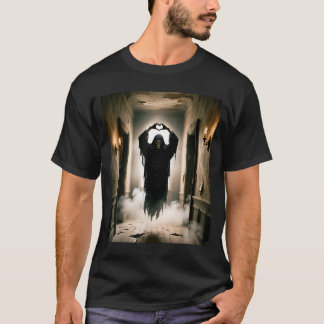 Lustiger Geist Herz Hände gruseliges Gesicht Hallo T-Shirt