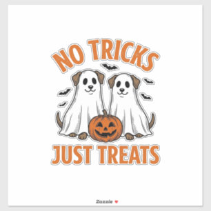 Lustiger Geist-Hund Halloween Keine Tricks, nur Le Aufkleber