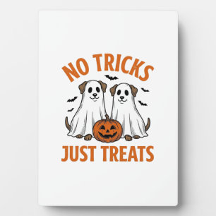 Lustiger Geist-Hund Halloween Keine Tricks, nur Le Fotoplatte