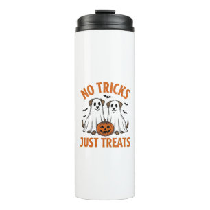Lustiger Geist-Hund Halloween Keine Tricks, nur Le Thermosbecher