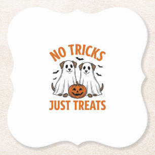 Lustiger Geist-Hund Halloween Keine Tricks, nur Le Untersetzer