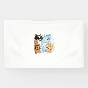 Lustiger Geist & schwarze Katze Faules Halloween G Banner
