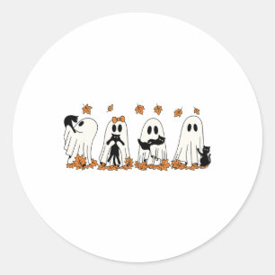 Lustiger Geist Schwarze Katze Herbst Halloween Ern Runder Aufkleber