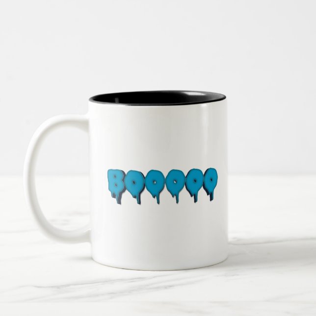 lustiger Geistertext Zweifarbige Tasse (Links)