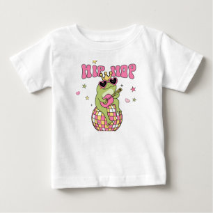 Lustiger Gelber Retro-Hip-Hop-Frosch Baby T-shirt