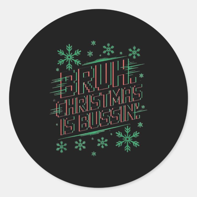Lustiger Gen Alpha Gen Z Slang Lustiger Weihnachts Runder Aufkleber (Vorderseite)