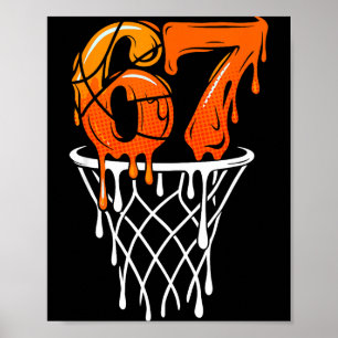Lustiger Gen Basketball Drip 67 Sechs Sieben Slang Poster