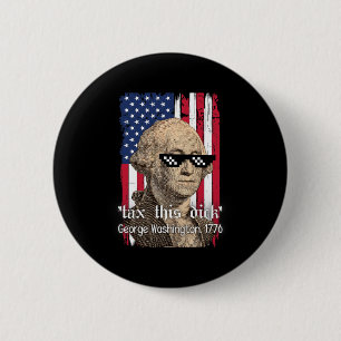 Lustiger George Washington besteuert dies D 4. Jul Button
