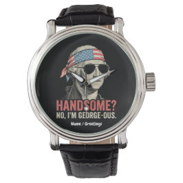 Lustiger George Washington George-ous Retro Patrio Armbanduhr