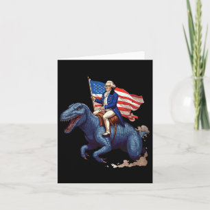 Lustiger George Washington reitet auf einem Tyrann Karte