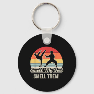 Lustiger Geruch Füße Martial Arts Retro Karate Gra Schlüsselanhänger