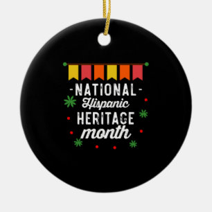 Lustiger Geschenk zum Nationalen Monat des hispani Keramik Ornament