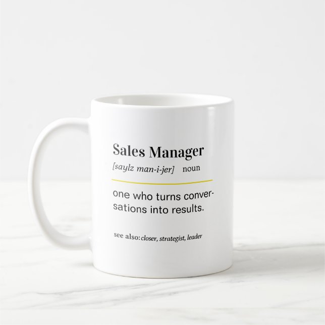 Lustiger Geschenkkaffeebecher für Vertriebsleiter Kaffeetasse (Links)