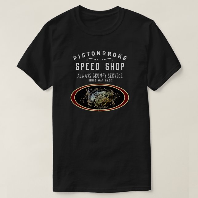Lustiger Geschwindigkeits-Geschäfts-Kolben brach T-Shirt (Design vorne)