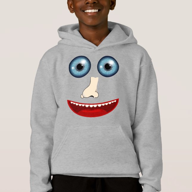 Lustiger Gesicht Hoodie (Vorderseite)