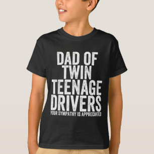 Lustiger gestresster Vater von jugendlichen Zwilli T-Shirt