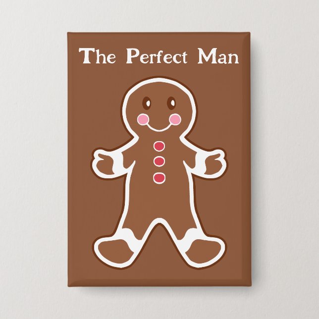Lustiger Gingerbread Man Knopf Button (Vorderseite)
