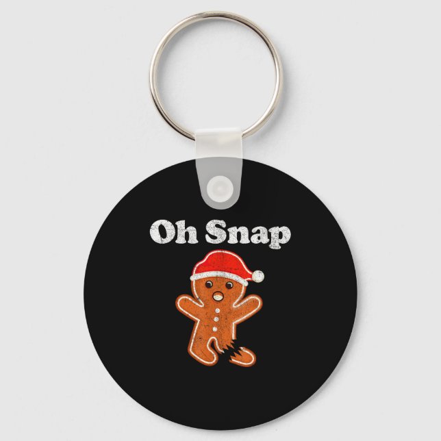 Lustiger Gingerbread Man Oh Snap Weihnachtsplätzch Schlüsselanhänger (Vorderseite)
