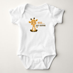 Lustiger Giraffen-Kuh-Muh-Witz-Baby-Strampler Baby Strampler