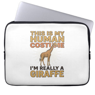 Lustiger Giraffen-Menschen-Kostüm Vintage-Stich-Sh Laptopschutzhülle