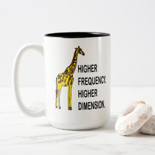 Lustiger Giraffen-Wortwitz Zweifarbige Tasse
