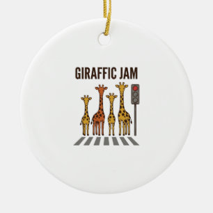 Lustiger Giraffenstau Vintage-Vektor Keramik Ornament