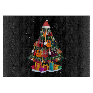 Lustiger Gitarren-Weihnachtsbaum  Schneidebrett