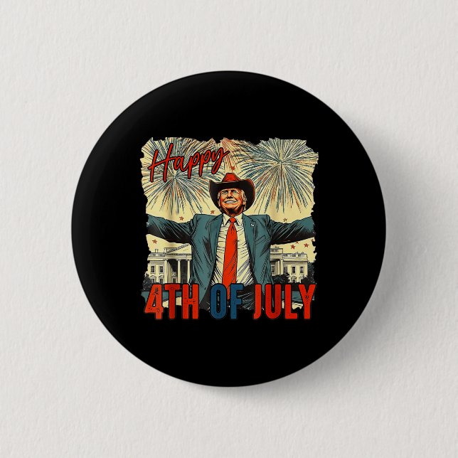Lustiger glücklicher 4. Juli Unabhängigkeitstag Button (Vorderseite)