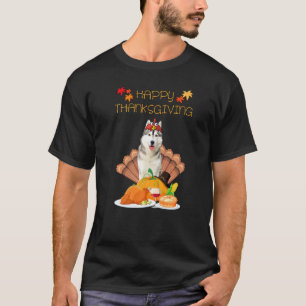 Lustiger glücklicher Erntedanktag Husky-Hund Truth T-Shirt