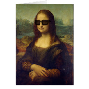 Lustiger glücklicher Hipster Mona Lisa in den