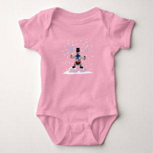 lustiger glücklicher lächelnder Schneemann Baby Strampler