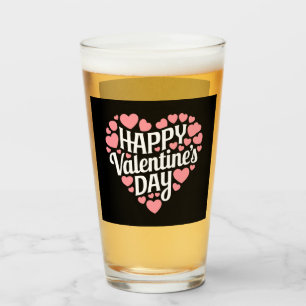 Lustiger glücklicher Valentinstag Herz Liebe Valen Glas