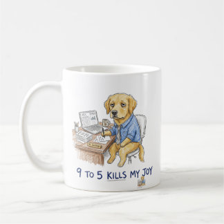 Lustiger Golden Retriever 9 to 5 Tötet Meine Freud Kaffeetasse
