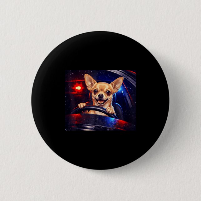 Lustiger Golden Retriever fährt Meme-Hund fährt aF Button (Vorderseite)