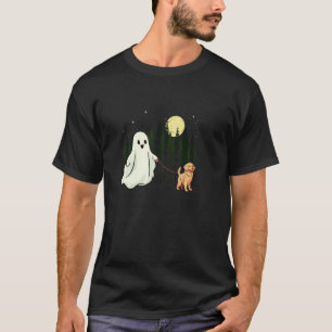 Lustiger Golden Retriever geht als Geist Halloween T-Shirt