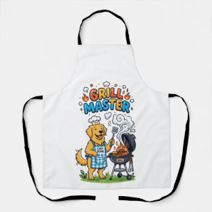 Lustiger Golden Retriever Grill Meister BBQ Grafik Schürze