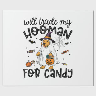 Lustiger Golden Retriever Halloween Geist Gruselig Geschenkpapier