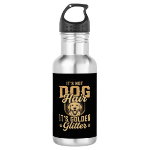Lustiger Golden Retriever Hund Haar Glitter Edelstahlflasche
